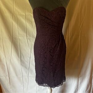 Davids’s Bridal strapless lace purple dress, great for formal